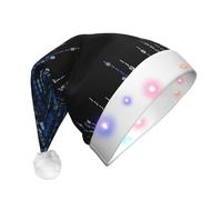 LGHHGY Chapeau de Noël unisexe à LED - Imprimé binaire bleu - Couvre-chef festif pour adultes, parfait pour les fêtes et le quotidien