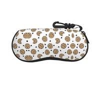 LGHHGY Cookies Food Chocolate Chip Biscuits Print Étui à lunettes avec fermeture éclair - Sac de protection portable pour lunettes de soleil et lunettes de lecture, Biscuits Aliments Biscuits aux