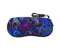 LGHHGY Cookies Food Chocolate Chip Biscuits Print Étui à lunettes avec fermeture éclair - Sac de protection portable pour lunettes de soleil et lunettes de lecture, Bleu pieuvre, taille unique