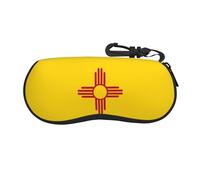 LGHHGY Étui à lunettes imprimé drapeau de la Roumanie avec fermeture éclair - Sac de protection portable pour lunettes de soleil et lunettes de lecture, Drapeau du Nouveau-Mexique, taille unique