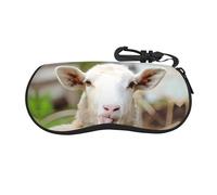 LGHHGY Étui à lunettes imprimé pied-de-poule noir avec fermeture éclair - Sac de protection portable pour lunettes de soleil et lunettes de lecture, Mouton amusant et coquin, taille unique