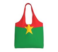 LGHHGY Grand sac fourre-tout réutilisable en toile avec imprimé drapeau du Guatemala pour femme, parfait pour les courses, les voyages, Drapeau du Burkina Faso, Taille unique