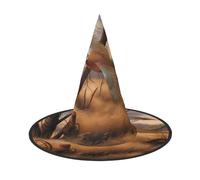LGHHGY Lot de 2 chapeaux d'Halloween - Faisan Chasse Imprimé Sorcières Décor Fête, Accessoire de Jeu de Rôle, Casquette Magicien Magicien pour Femmes, Hommes