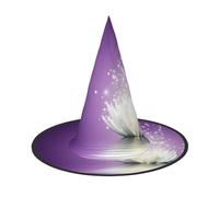 LGHHGY Lot de 2 chapeaux d'Halloween - Fleur de lotus violette - Décoration de fête - Accessoire de jeu de rôle - Casquette de magicien magique pour femme et homme