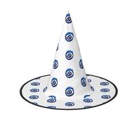 LGHHGY Lot de 3 chapeaux d'Halloween - Mauvais yeux imprimés sorcières, accessoire de jeu de rôle, casquette de magicien magique pour femmes et hommes
