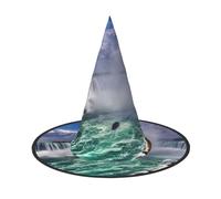 LGHHGY Lot de 3 chapeaux d'Halloween - Niagara Falls imprimé sorcières décoration fête, accessoire de jeu de rôle, casquette de magicien magique pour femmes et hommes