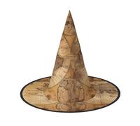 LGHHGY Lot de 3 chapeaux d'Halloween - Vintage Old World Map Print Sorcières Décor de fête, accessoire de jeu de rôle, casquette de magicien magique pour femmes et hommes