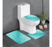 LGHHGY Lot de 3 tapis de salle de bain à paillettes - Tapis de sol en forme de U pour toilettes, baignoire, douche, coiffeuse - Capuchon de type O