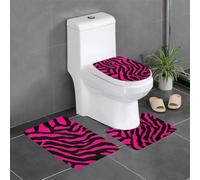 LGHHGY Lot de 3 tapis de salle de bain en forme de U pour toilettes, baignoire, douche, coiffeuse et capuchon de type O