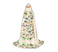 LGHHGY S Cape à capuche unisexe pour adulte - Costume élégant d'apprentissage des alphabets avec dinosaures pour fêtes, carnavals, expositions de bande dessinée