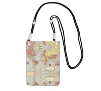 LGHHGY Sac à bandoulière noir - Sac à bandoulière imprimé carte du monde - Parfait pour les déplacements, le shopping et les activités de plein air, Noir , Taille unique