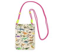 LGHHGY Sac à main à bandoulière noir - Sac à main élégant d'apprentissage des lettres de l'alphabet avec imprimé dinosaures, parfait pour les déplacements, le shopping et les activités de plein air