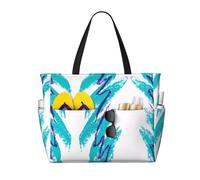 LGHHGY Sac de voyage de plage de grande capacité avec imprimé étoiles bleues brillantes - léger et durable - parfait pour les vacances et un usage quotidien, Tasse des années 90., Taille unique