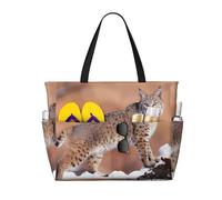 LGHHGY Sac de voyage de plage de grande capacité, léger et durable, idéal pour les vacances et un usage quotidien, Canada Lynx, Taille unique