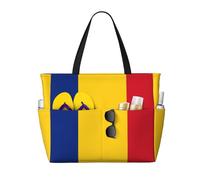LGHHGY Sac de voyage de plage imprimé drapeau des Bahamas de grande capacité, léger et durable, parfait pour les vacances et un usage quotidien, Drapeau de la Roumanie, Taille unique