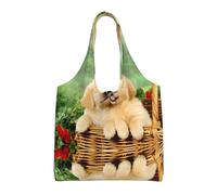 LGHHGY Sacs fourre-tout amusants en toile avec imprimé léopard - Grand sac de courses et de rangement réutilisable pour femme, parfait pour les courses, les voyages, Chien Golden Retriever, Taille