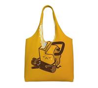 LGHHGY Sacs fourre-tout en toile avec imprimé brillant doré - Grand sac fourre-tout réutilisable pour femme, parfait pour les courses, les voyages, Jolie tronçonneuse qui pleurre, Taille unique