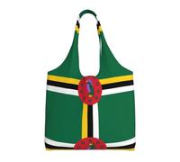 LGHHGY Sacs fourre-tout en toile avec imprimé drapeau du Congo - Grand sac fourre-tout réutilisable pour femme, parfait pour les courses, les voyages, Drapeau du Commonwealth de la Dominique, Taille