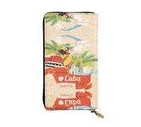 LGHHGY Slimfold Kiss Dolphin Tale Portefeuille en cuir pour femme - Portefeuille élégant à deux volets avec poche pour pièces de monnaie, Île de Cuba, Taille unique