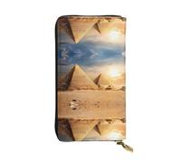 LGHHGY Slimfold Kiss Dolphin Tale Portefeuille en cuir pour femme - Portefeuille élégant à deux volets avec poche pour pièces de monnaie, Pyramide égyptienne dans le désert, Taille unique