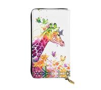 LGHHGY Slimfold Kiss Dolphin Tale Portefeuille en cuir pour femme - Portefeuille élégant à deux volets avec poche pour pièces de monnaie, Girafes et papillons, Taille unique