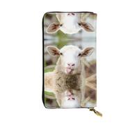 LGHHGY Slimfold Portefeuille en cuir avec imprimé animal mignon langue de mouton coquine pour femme - Portefeuille élégant à deux volets avec poche pour pièces de monnaie, Mouton amusant et coquin