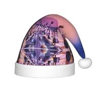 LGHHGY The Old Hollywood Print Chapeau de Noël pour enfants - Chapeau de Père Noël en peluche douce, couvre-chef de vacances pour Noël, Nouvel An, Halloween