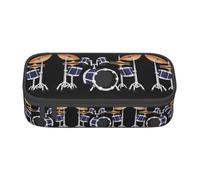 LGHHGY Trousse à crayons avec impression tête de mort en sucre - Multifonction - Sac de papeterie portable pour l'école, le bureau et les voyages, Jazz Drum, Taille unique, Cartable
