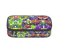 LGHHGY Trousse à crayons avec imprimé chèvre - Organiseur de stylos multifonction, sac de papeterie portable pour l'école, le bureau et les voyages, Motif spray coloré, Taille unique, Cartable