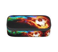 LGHHGY Trousse à crayons noire et blanche avec imprimé golf - Organisateur de stylos multifonction, sac de papeterie portable pour l'école, le bureau et les voyages, Ballon de football Fire Dragon