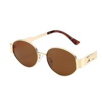 LGHLZGVF Lunettes De Soleil Femme Rétro Ovales À Petit Cadre pour Les Femmes avec Une Finition en Or, des Lentilles Polarisées-tranches Thé Doré-comme Indiqué