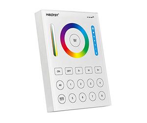 LGIDTECH B8 Miboxer Télécommande 8 zones RGB+CCT à montage mural alimentée par des piles AAA, contrôle de l'ampoule LED RGB CCT, Downlight, projecteur, contrôleur de bande lumineuse LS2 WL5