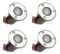 LGJEGD Éclairage extérieur imperméable Paysage 1 W IP67, lumières LED lumière souterraine Couleur 4 Paquets (Color : Warm White Light, Size : 110-220v)