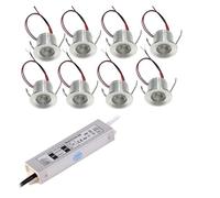 LGJEGD Mini projecteurs encastrés 1 W 12 V CC for écrans, intensité Variable, 25 mm, IP65, Anti-éblouissement (Cool White 6000k)