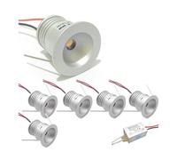 LGJEGD Spot LED encastrable 12 V 1 W IP65 Mini Spot LED 25 mm Kit d'éclairage Plafond extérieur, lot 6 (Neutral White,120 Degrees)