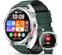 Lgnitek Montre compteur AMOLED avec ECG/HRV/BMI/acide urique/lipides, 1,43" AMOLED Smartwatch avec appels Bluetooth/SOS, montre pression artérielle, cardiofréquencemètre, SpO2, moniteur de sommeil