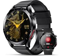 Lgnitek Montre compteur AMOLED avec ECG/HRV/BMI/acide urique/lipides, 1,43" AMOLED Smartwatch avec appels Bluetooth/SOS, montre pression artérielle, cardiofréquencemètre, SpO2, moniteur de sommeil