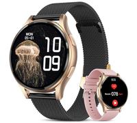 Lgnitek Montre Connectée Femme avec ECG+HRV/ é /IMC, 1,43" AMOLED Smartwatch avec Fonction Féminine, 24H Τе ѕіо Αrтérіеllе, Fréquence Cardiaque, Sommeil Monitor pour Android iOS