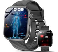Lgnitek Montre Connectée Homme Femme avec ECG+HRV/Pressιon artérιelle/IMC/Acide Urique/Lipides, 1.97" AMOLED Smartwatch avec 24H Fréquence Cardiaque/SpO2/Sommeil Monitor, Fonction SOS pour Android/iOS