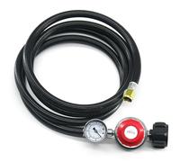 lgnovate Tuyau régulateur de propane en PVC haute pression de 1,8 m avec manomètre - Fixe 20 psi, entrée QCC1 et écrou de sortie de 5/8"-18UNF pour barbecues à gaz LP, barbecues, friteuses à dinde