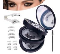 LgowithU Cils magnétiques, aspect naturel, cils magnétiques, réutilisables, avec applicateur, sans colle, sans eye-liner, pour maquillage, fête, rendez-vous, cadeau