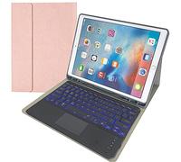 LGQ Coque Clavier pour iPad Pro 12,9 Pouces 2017/2015 (Ancien Modèle, 2e/1e Gén) [Clavier Rétroéclairé 7 Couleurs] Clavier Français Bluetooth sans Fil Magnétique Détachable avec Porte-Stylo,Rose