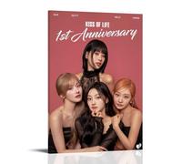 LGQSCWZP Impression sur toile Kiss of Life avec couverture d'album de musique populaire et chanteur incroyable - Décoration murale pour chambre à coucher - 60 x 90 cm - Style cadre