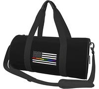 Lgtbq Pride, Rainbow Thin Line Flags Voyage Bagage Duffel Bag Sports Rolling Pliable Duffel Bag, Noir