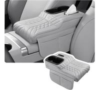 Lgtcjzfw Coussin Accoudoir Central 5-en-1 pour BMW i7 M70 2023 2024 2025 2026, Coussinet de Console en Mousse à Mémoire avec Boîte Mouchoirs, Cuir,White