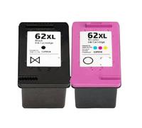 LGvzOCset 2 Cartouches d'encre rechargées compatibles avec 62XL pour Utilisation dans Les imprimantes DeskJet 5640, 5642, 5643, 5644, 5646