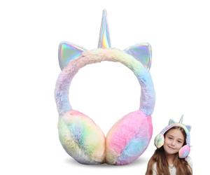 LGWJHCY Cache-oreilles d'hiver en forme de licorne pour filles, cache-oreilles en peluche mignon, pliable, chaud pour l'extérieur, accessoires d'hiver froids