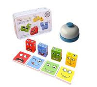 LGWJHCY Cube en Bois, Jouet d’Expression, Jeu de Famille avec Cloche