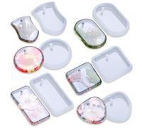 LGWJHCY Lot de 6 moules à couler en silicone, kit de fabrication de bijoux, moule en silicone pour moulage de résine, collier, pendentif, boucles d'oreilles, moule en silicone époxy pour pendentifs,
