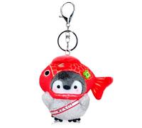 LGWJHCY Peluche Chapeau de Carpe Pingouin Porte-Clés, koi Costume Pingouin Peluche Pendentif, Animal Ornement Pendentif, Porte Clés en Peluche Sac à Pendentif Décoration de Classe Cadeau